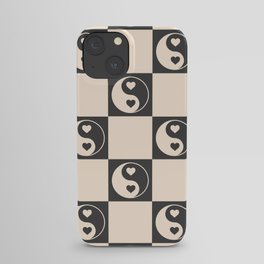 Yin Yang Check, Checkerboard Black and White  iPhone Case