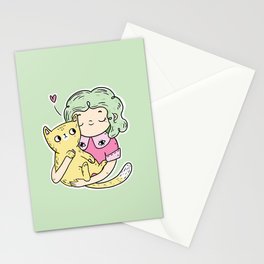 Cat Lady / Kitty Lovers / Kawaii Cute Cats / Crazy Cat Lady / Portrait Stationery Cards