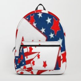    AMERICANA STARS JULY 4TH PATRIOTIC WHITE ABSTRACT ART Backpack