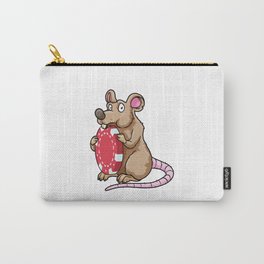 Mouse at Poker with Poker chips Carry-All Pouch