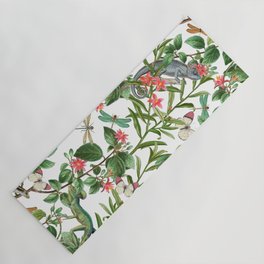 Vintage & Shabby Chic - Iguana And Insects Tropical Animals And Flowers Garden Yoga Mat