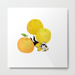 Citrus day Metal Print | Milkybaby, Mandarin, Character, Drawing, Nature, Citrus, Cute, Jejulsland, Fruit, Tangerine 