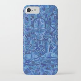 The Blues Band II very blue painting of music band iPhone Case