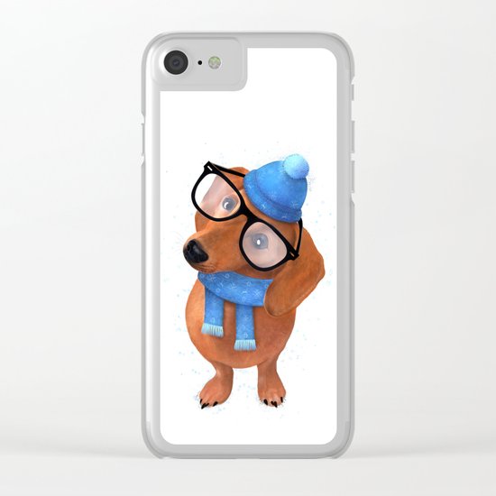 Smart Dachshund Clear iPhone Case