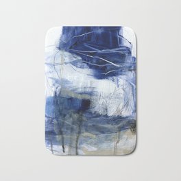 blue abstract Badematte | Gestural Abstraction, Brushstrokes, Expressive, Blue, Wall Art, Painting, Texture, Mark Making, Gestural, Irislehnhardt 