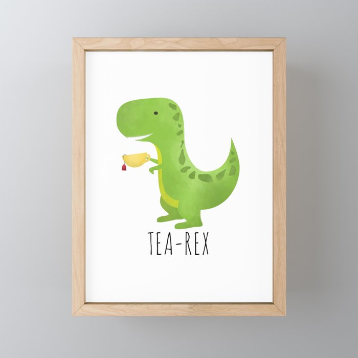 Tea-Rex Framed Mini Art Print