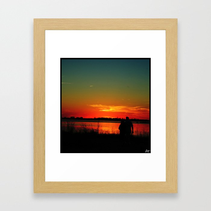 Lovers Sunset Framed Art Print