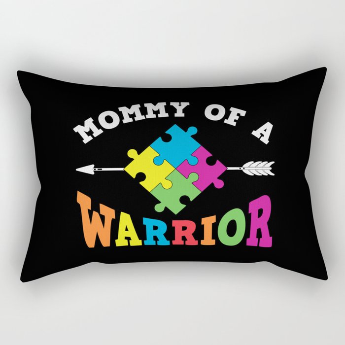 Mommy Of A Warrior Autism Awareness Rectangular Pillow