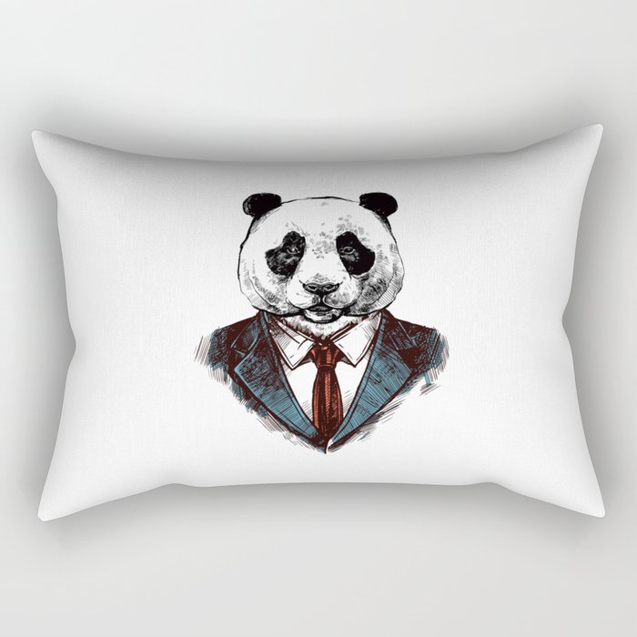 Strictly Business Panda Rectangular Pillow