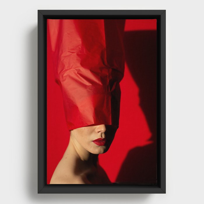 Red Passion Lady Framed Canvas