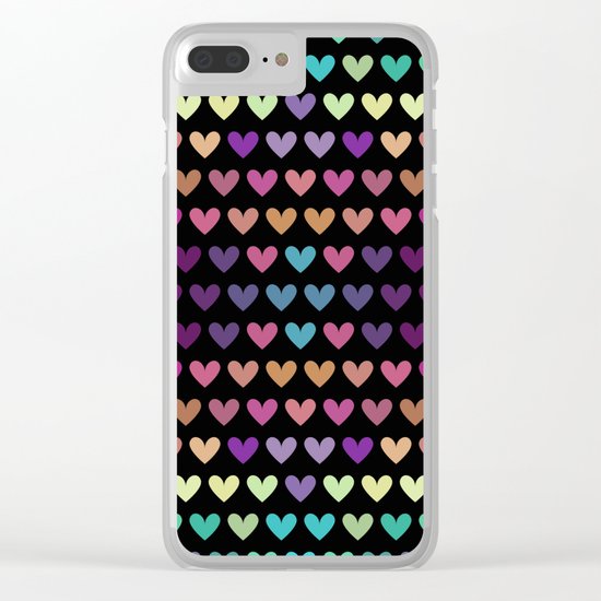 Colorful hearts IV Clear iPhone Case