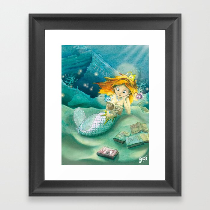 How mermaids get new books Framed Art Print