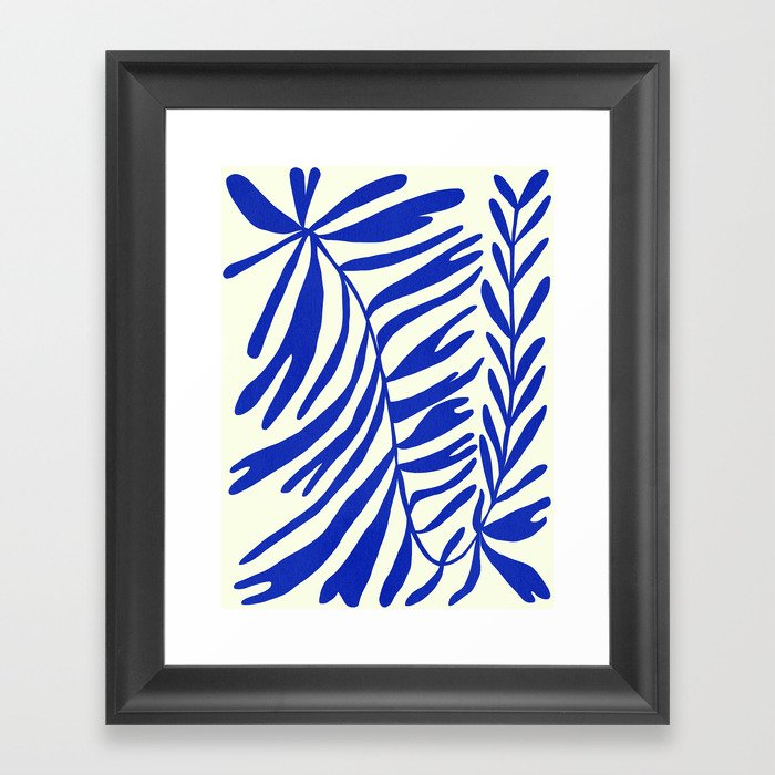 Abstract-botanical 10-blue Framed Art Print
