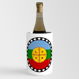 Round Mapuche Flag  Wine Chiller