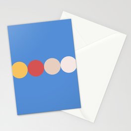 Dot - Colorful Minimalistic Geometric Circle Art Pattern on Blue Stationery Card