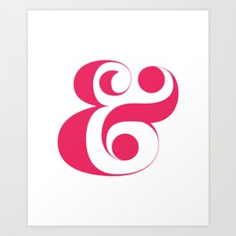 Minimal Hot Pink Ampersand Art Print