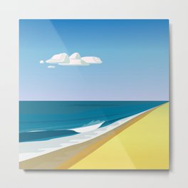 Rothko at the Beach Metal Print | Empty, Ocean, Clouds, Peace, Beach, Seascape, Existential, Contemplative, Digital, Tranquility 