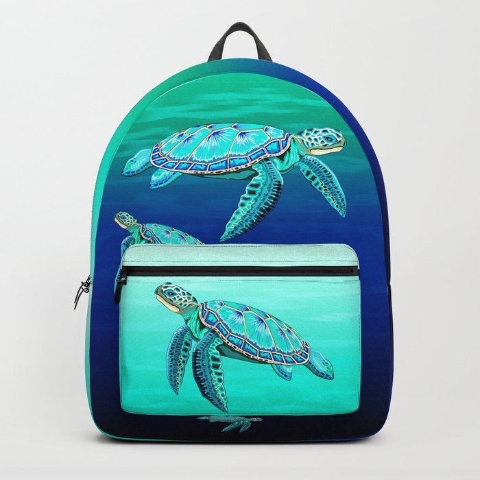 Sea Turtle Turquoise Oceanlife Backpack