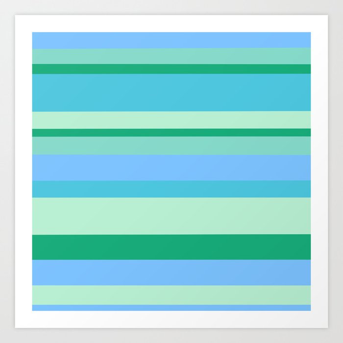 Sunshine Love Stripes - Green Art Print