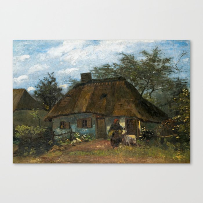 Farmhouse in Nuenen Village, 1885 by Vincent van Gogh Canvas Print