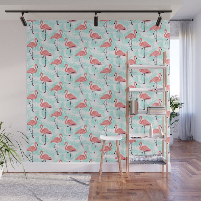 Flamingo Pattern 1 Wall Mural