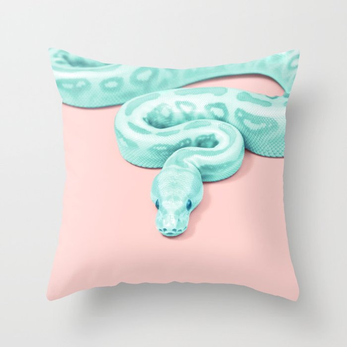 GREEN SNAKE Throw Pillow by paulfuentes | Society6