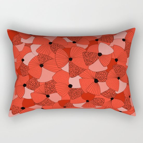 Red Poppies Rectangular Pillow