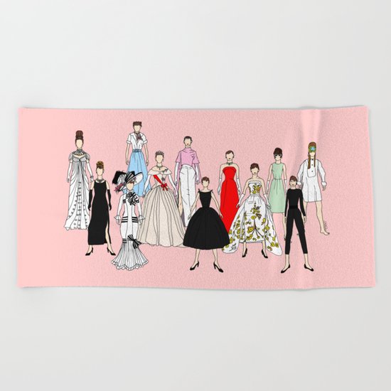 Audrey Hepburn Think Pink Outfits Fashion Beach Towel
