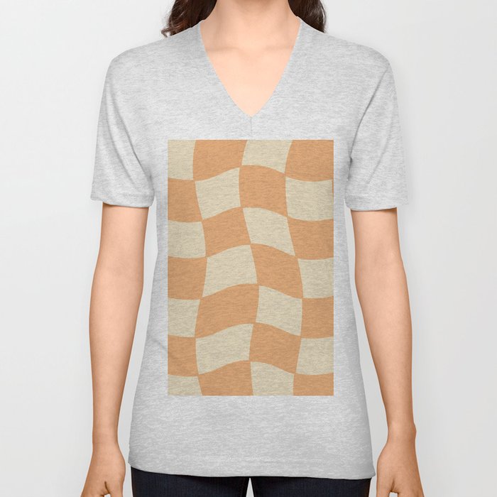 Checker 2 V Neck T Shirt