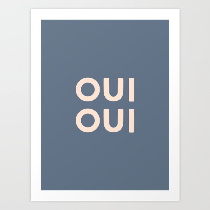 Oui Oui Retro French Hand Lettering Art Print