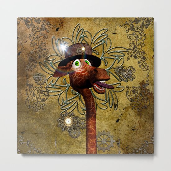 Steampunk, giraffe Metal Print