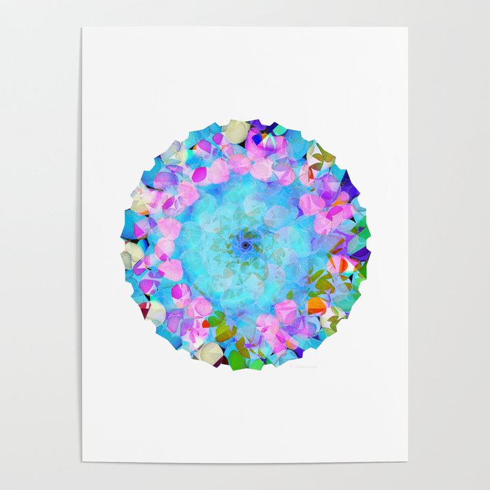 Delicate Rose Petal Mandala Art by Sharon Cummings Poster