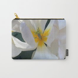 White Flowers Carry-All Pouch