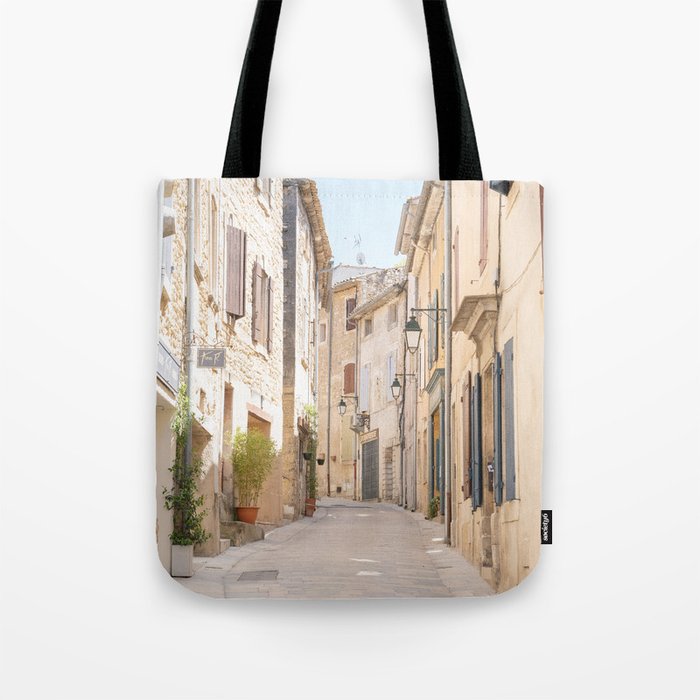 Street In Ménerbes, France | French Provence Travel Photography Art Print | Pastel Color Architecture Photo Tote Bag