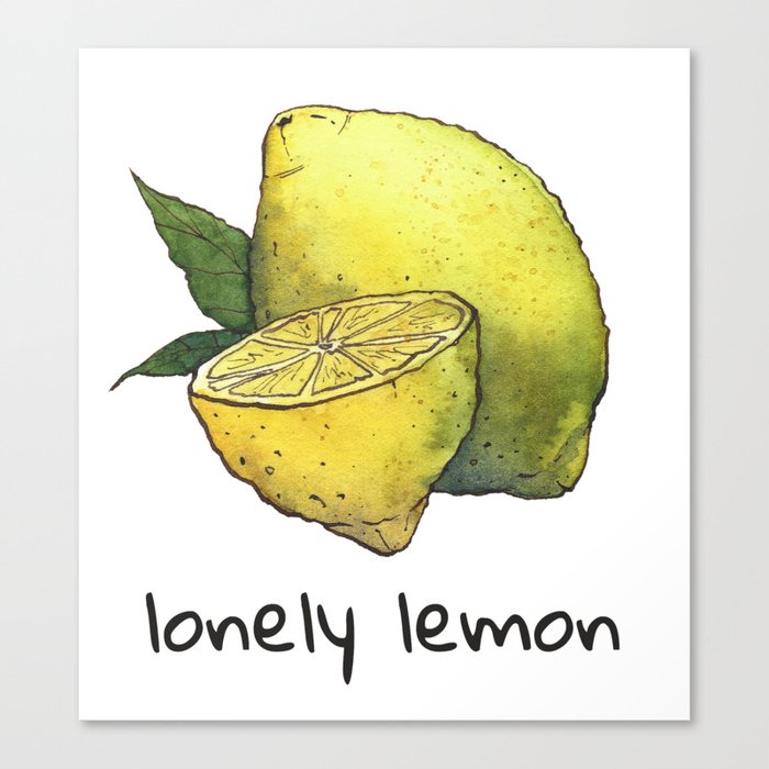 Lonely Lemon Canvas Print