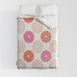 Donuts Pattern - Pink & Orange Duvet Cover