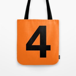 Number 4 (Black & Orange) Tote Bag