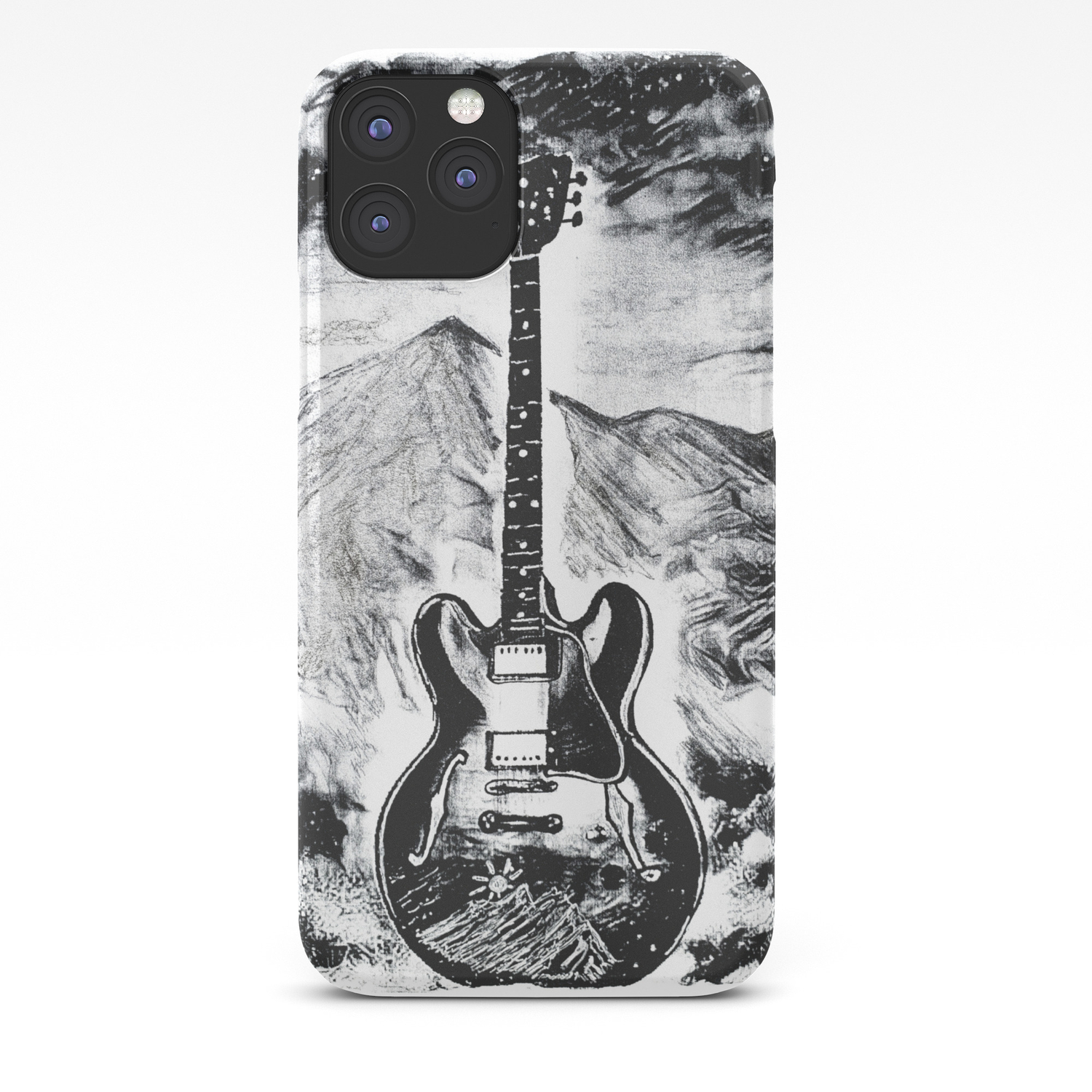 Guitar Art Gibson Es 335 Rock Roll Decor Music Artwork Iphone