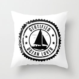 Certified Ocean Lover Throw Pillow