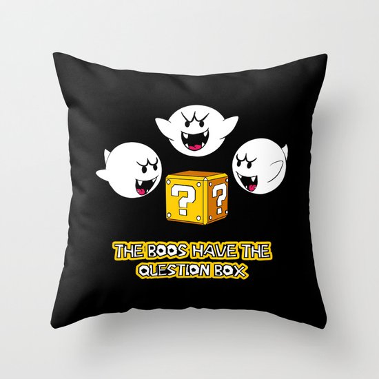 The boos have the question box Throw Pillow