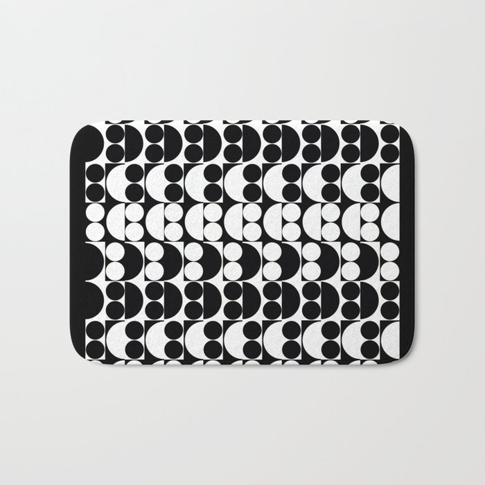 Abstract shape black white Bath Mat