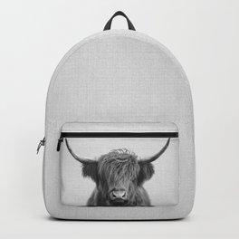 Highland Cow - Black & White Backpack