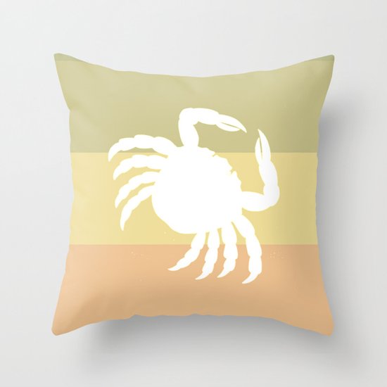 Out At Sea Series - Sideways and Crabby Throw Pillow