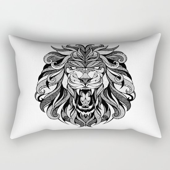 Angry Lion - Drawing Rectangular Pillow