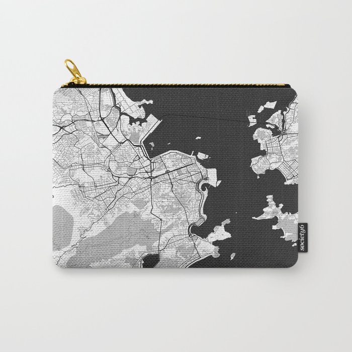 Rio de Janeiro City Map Gray Carry-All Pouch