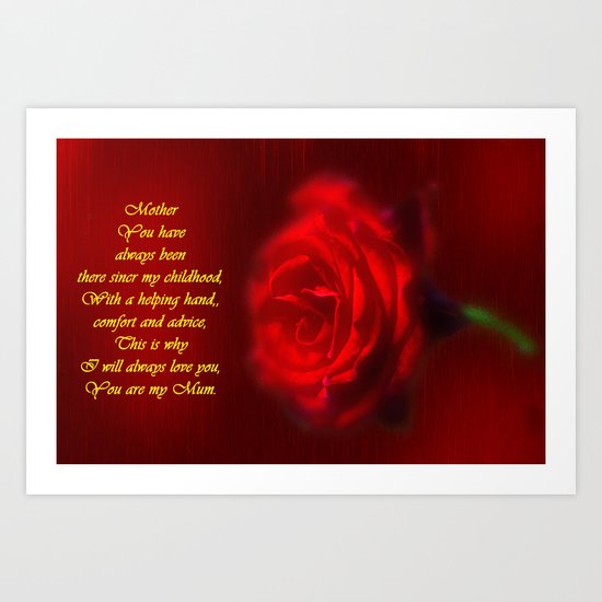 Red rose Art Print