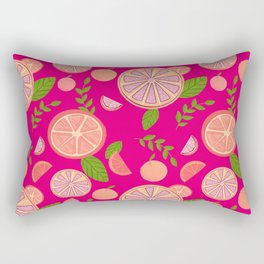 Citrus - Bright Pink Rectangular Pillow