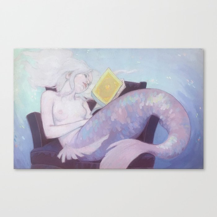 A literary mermaid Canvas Print