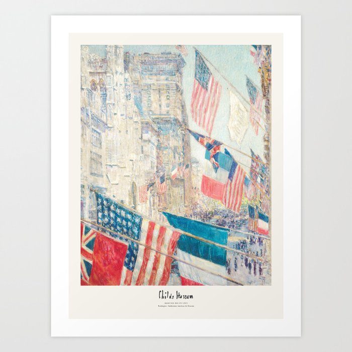 Childe Hassam Allies Day May Flag 1917 Art Exhibition Poster Print Art Print