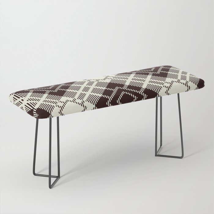 Black and White Square Pattern Bench